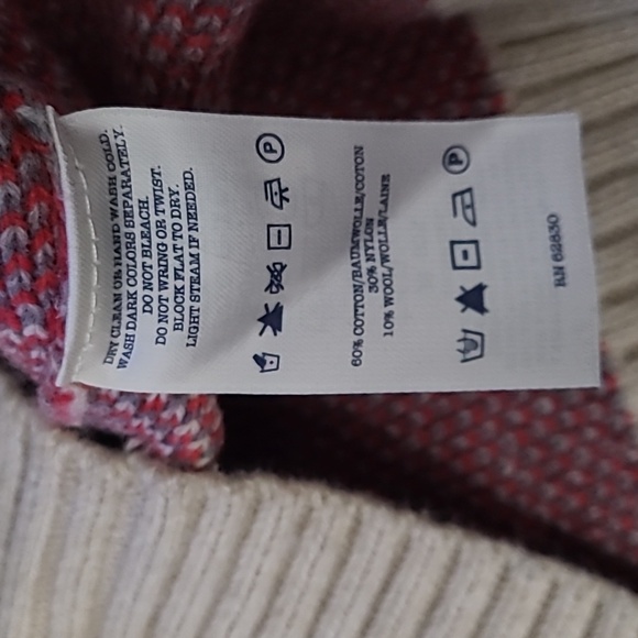 Lands End canvas 1963Vl vtg PLAID CARDIGAN SWEATER SIZE M cotton wool blend euc - Picture 5 of 15